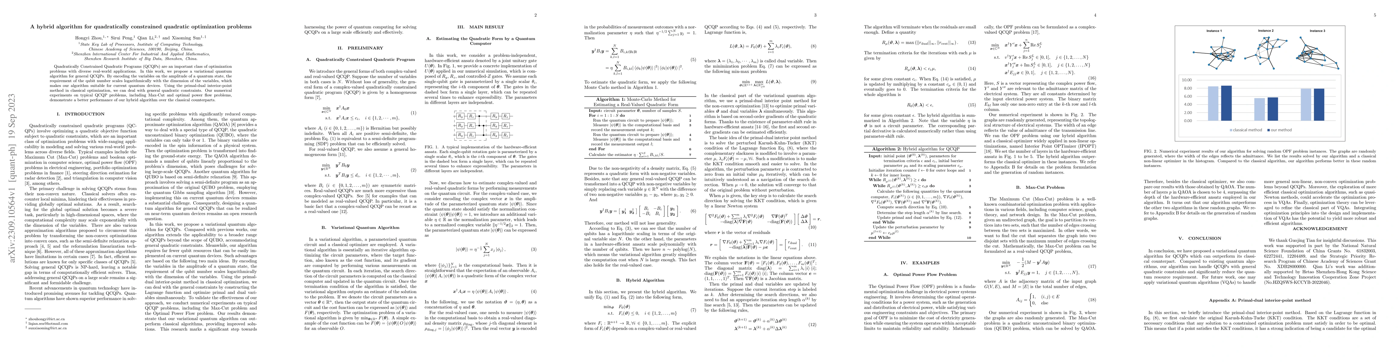 Thumbnail for A hybrid algorithm for quadratically constrained quadratic optimization
  problems