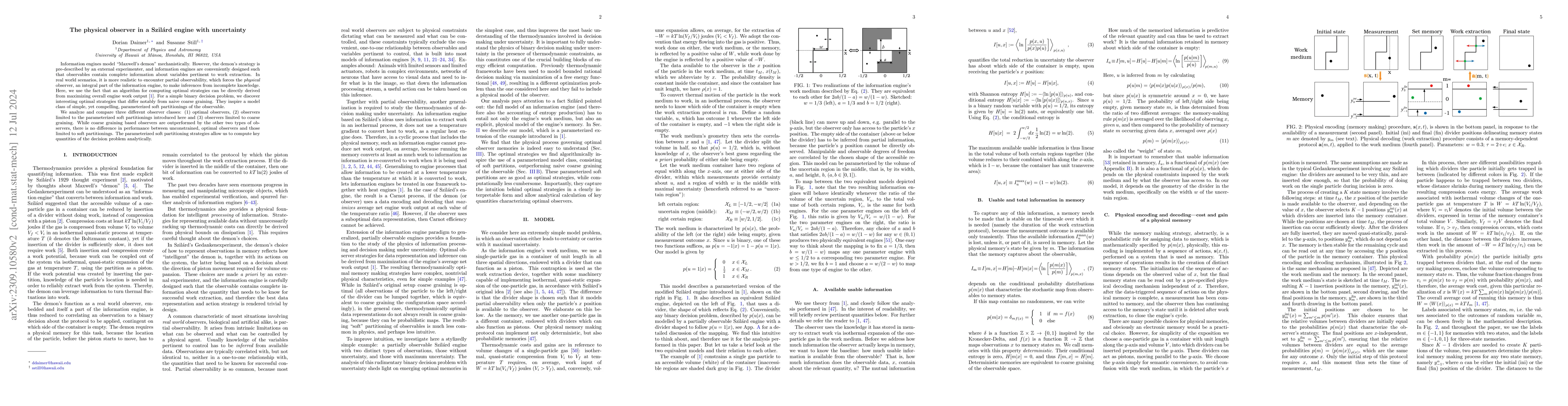 Thumbnail for The physical observer in a Szilard engine with uncertainty