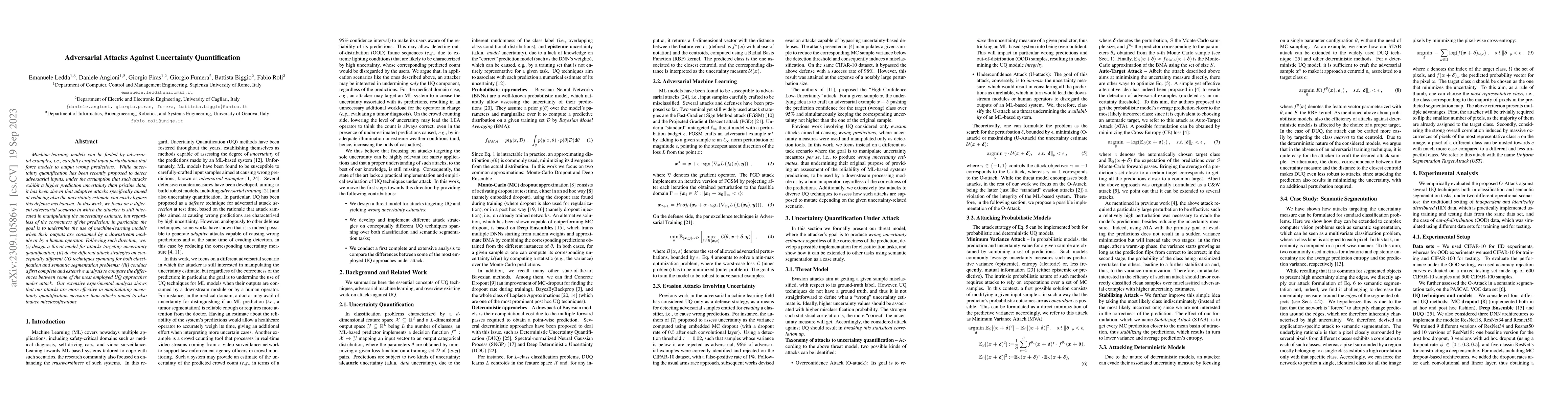 Thumbnail for Adversarial Attacks Against Uncertainty Quantification