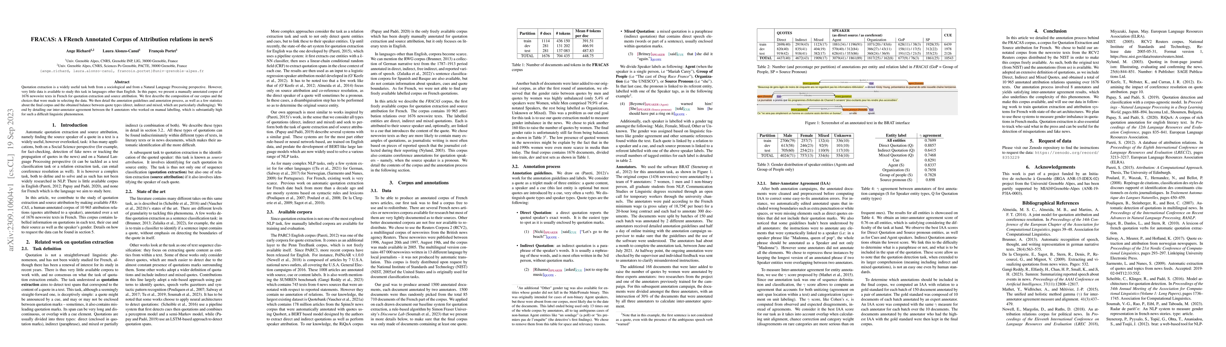 Thumbnail for FRACAS: A FRench Annotated Corpus of Attribution relations in newS