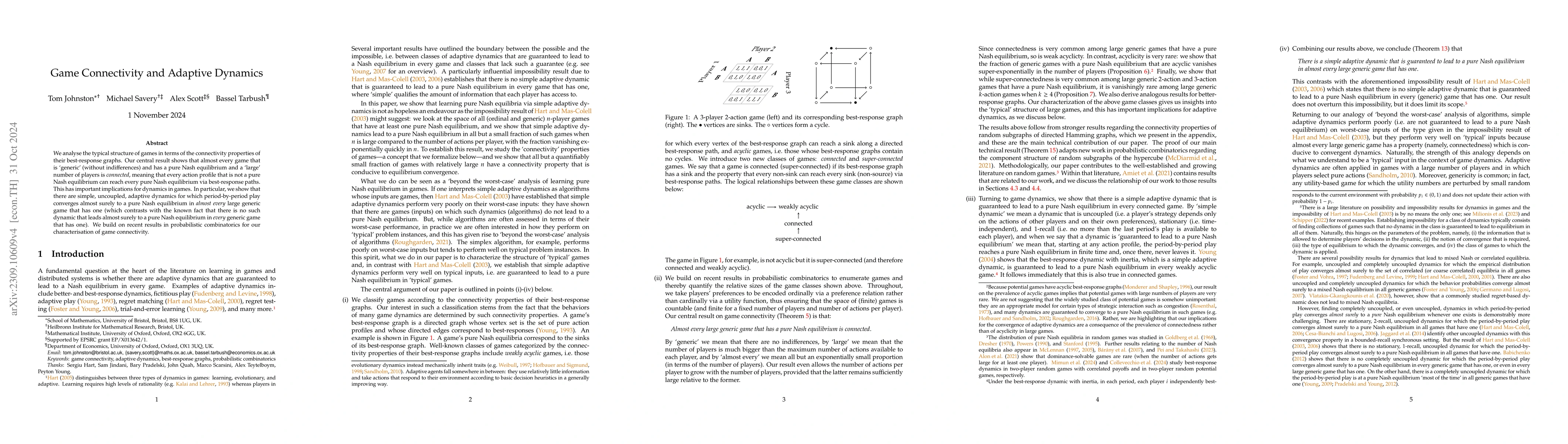 Thumbnail for Game Connectivity and Adaptive Dynamics