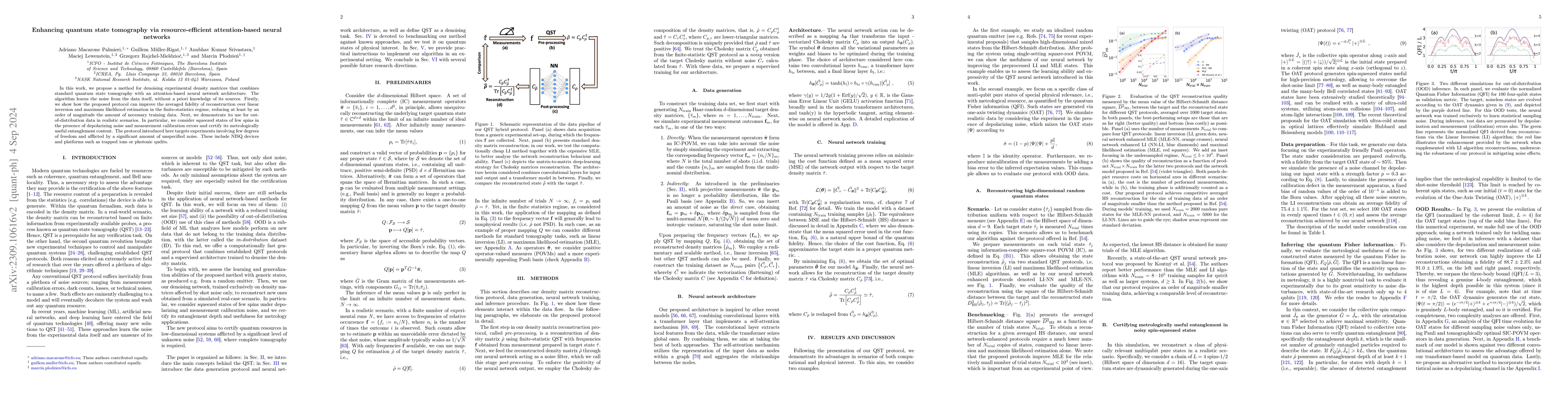 Thumbnail for Enhancing quantum state tomography via resource-efficient
  attention-based neural networks