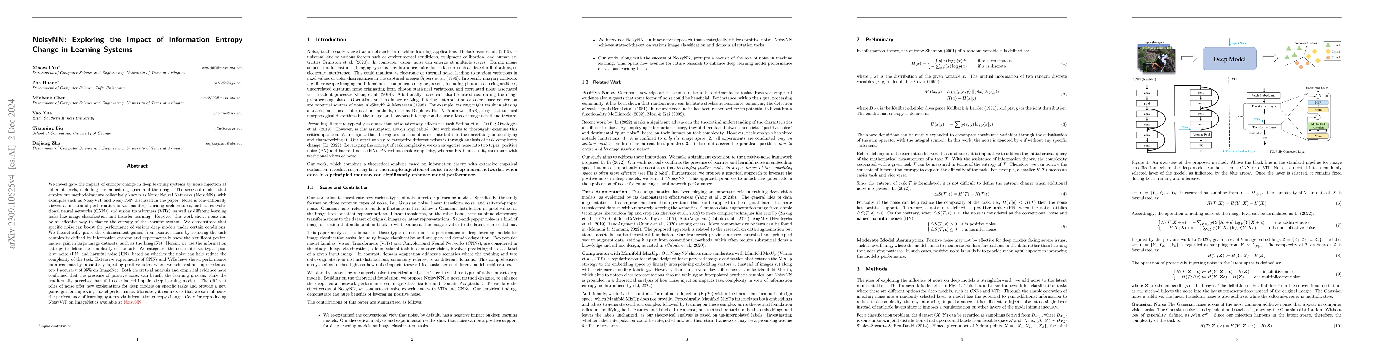 Thumbnail for NoisyNN: Exploring the Influence of Information Entropy Change in
  Learning Systems