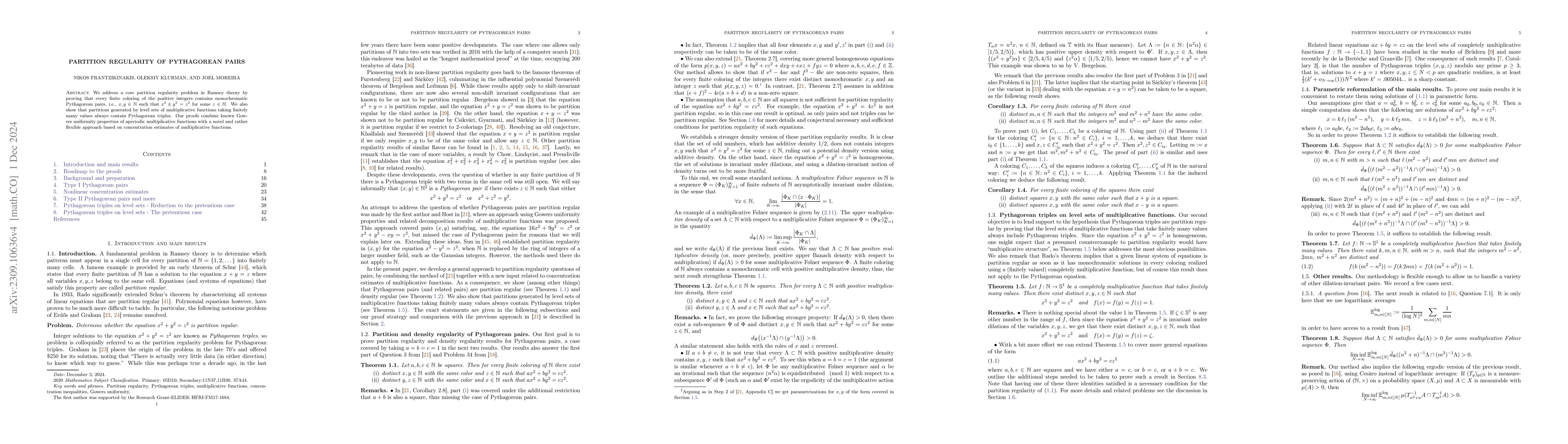 Thumbnail for Partition regularity of Pythagorean pairs