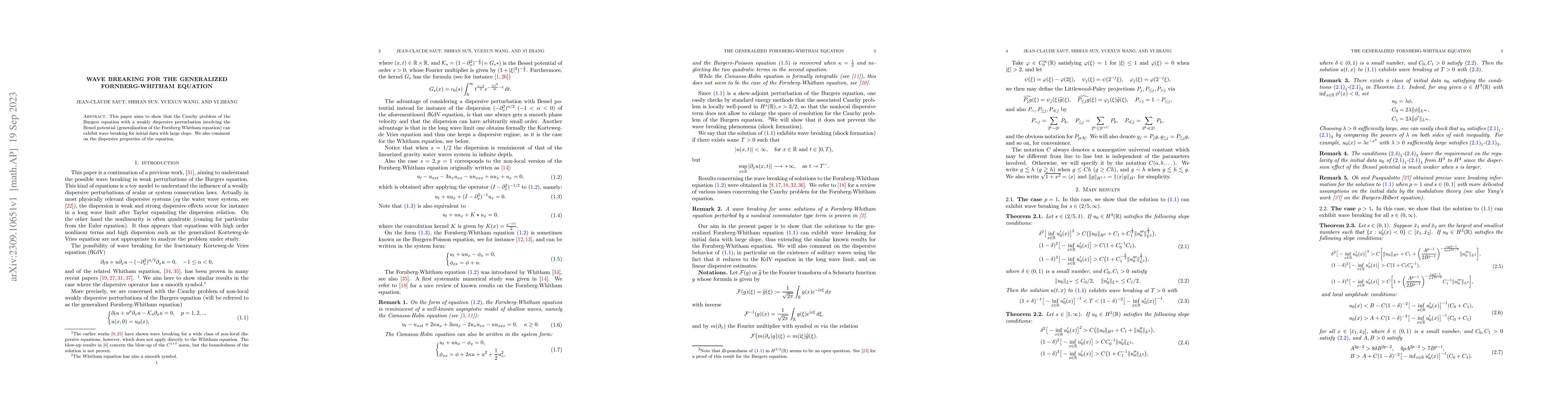 Thumbnail for Wave breaking for the generalized Fornberg-Whitham equation