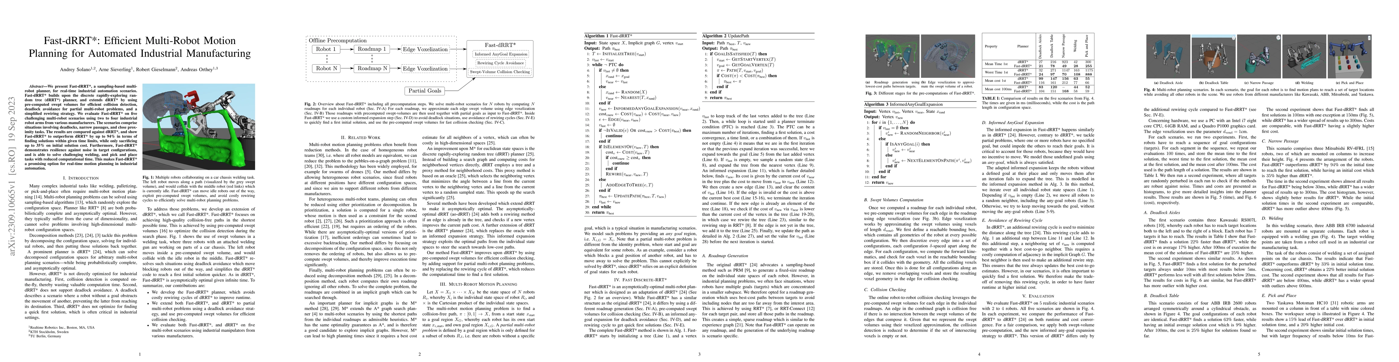 Thumbnail for Fast-dRRT*: Efficient Multi-Robot Motion Planning for Automated
  Industrial Manufacturing