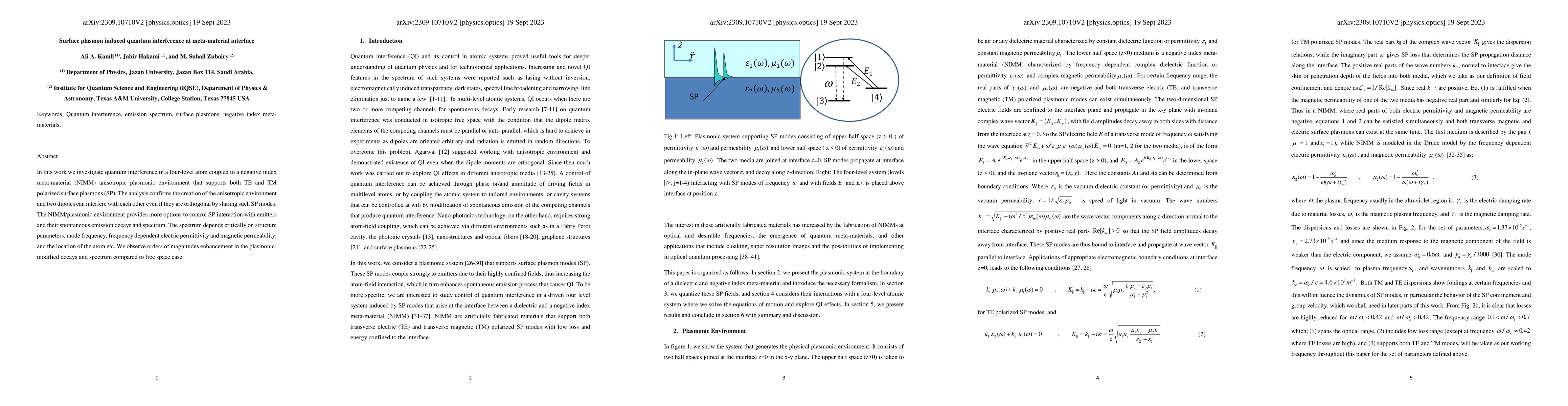 Thumbnail for Surface plasmon induced quantum interference at meta-material interface