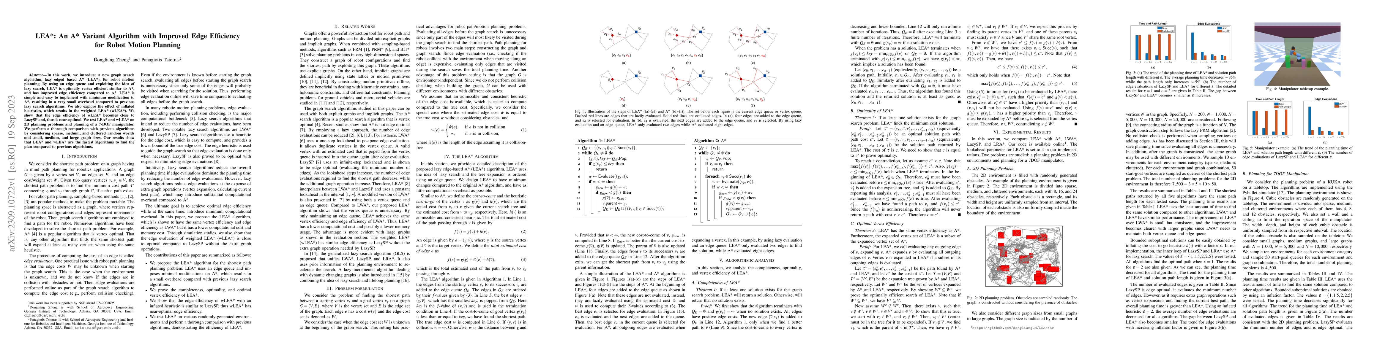 Thumbnail for LEA*: An A* Variant Algorithm with Improved Edge Efficiency for Robot
  Motion Planning