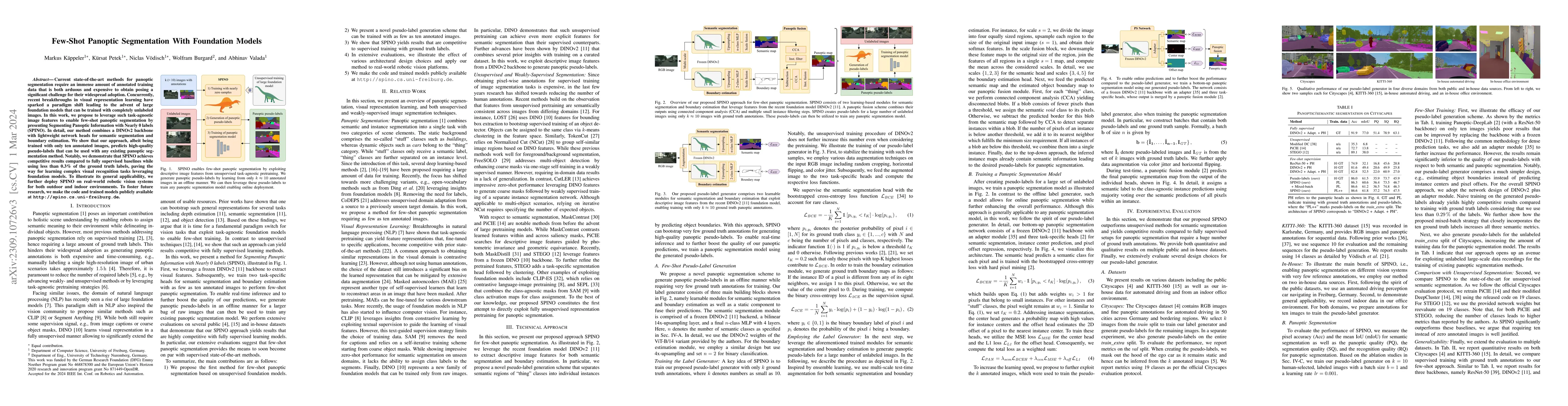 Thumbnail for Few-Shot Panoptic Segmentation With Foundation Models