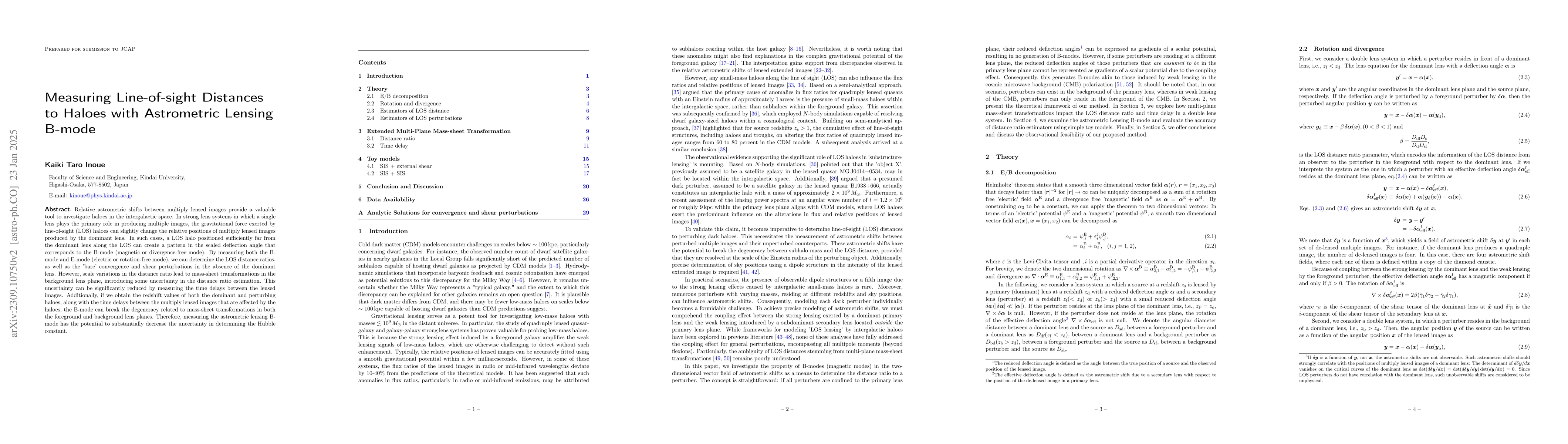 Thumbnail for Measuring Line-of-sight Distances to Haloes with Astrometric Lensing
  B-mode