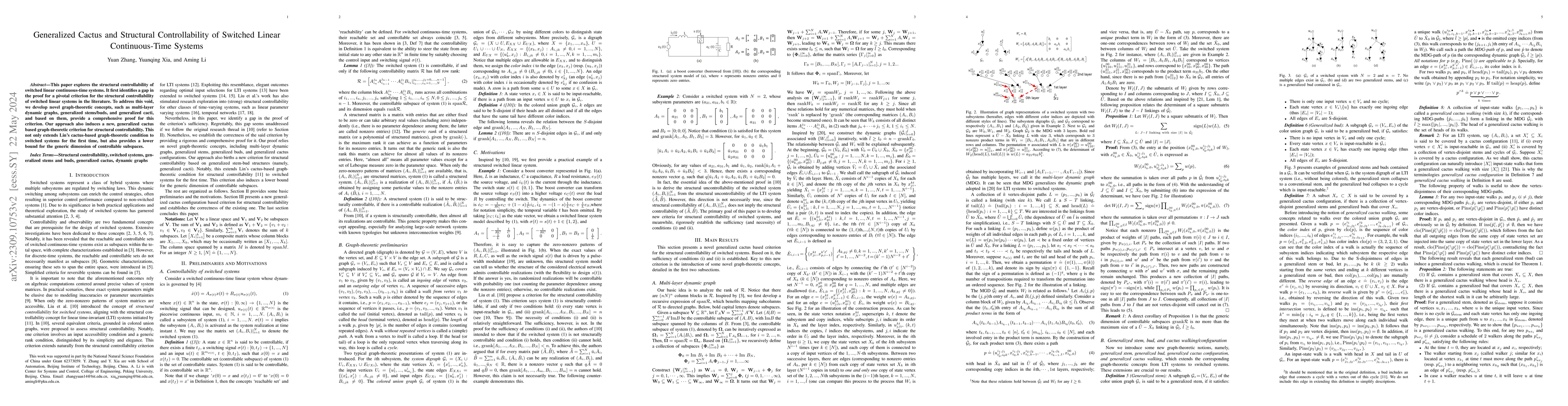 Thumbnail for Generalized Cactus and Structural Controllability of Switched Linear
  Continuous-Time Systems