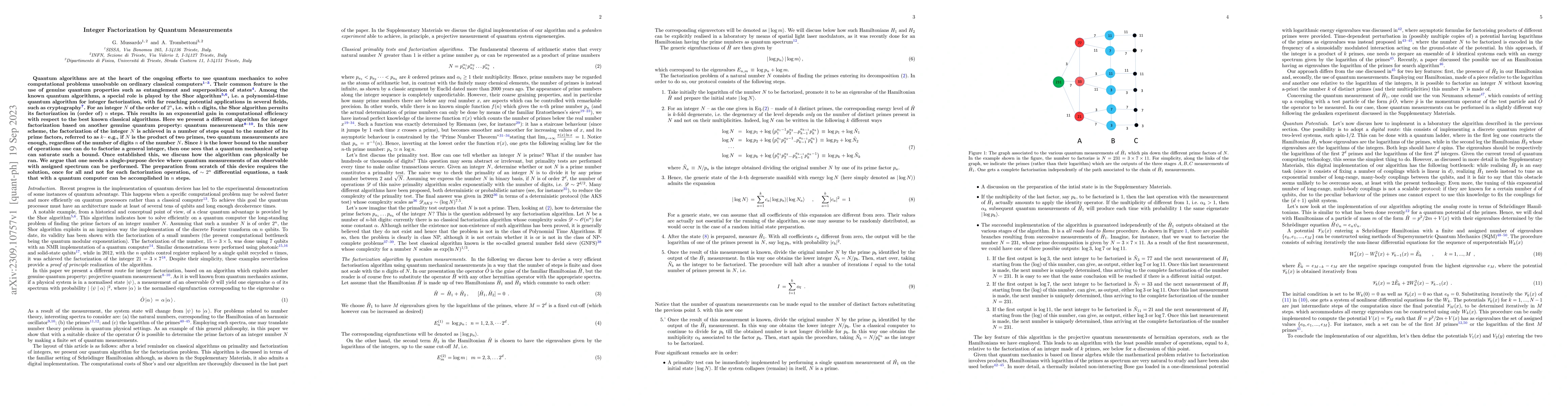 Thumbnail for Integer Factorization by Quantum Measurements