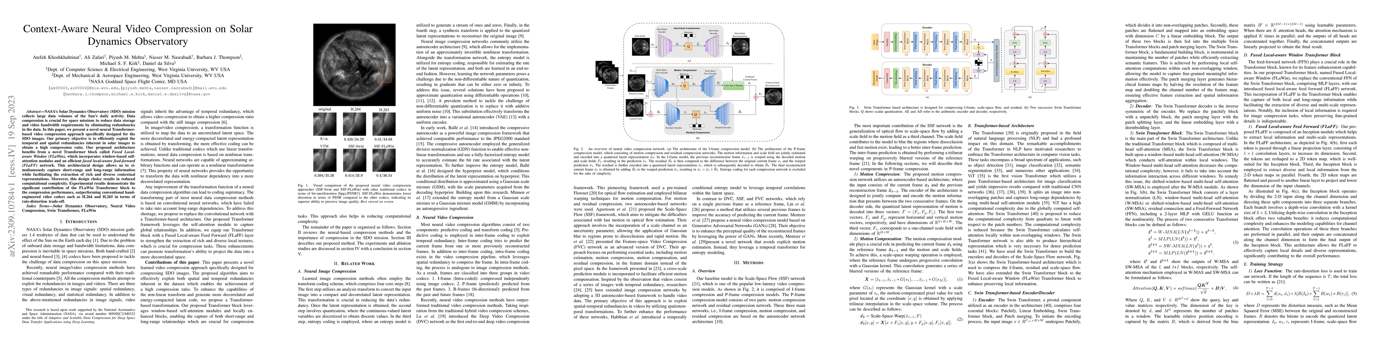 Thumbnail for Context-Aware Neural Video Compression on Solar Dynamics Observatory