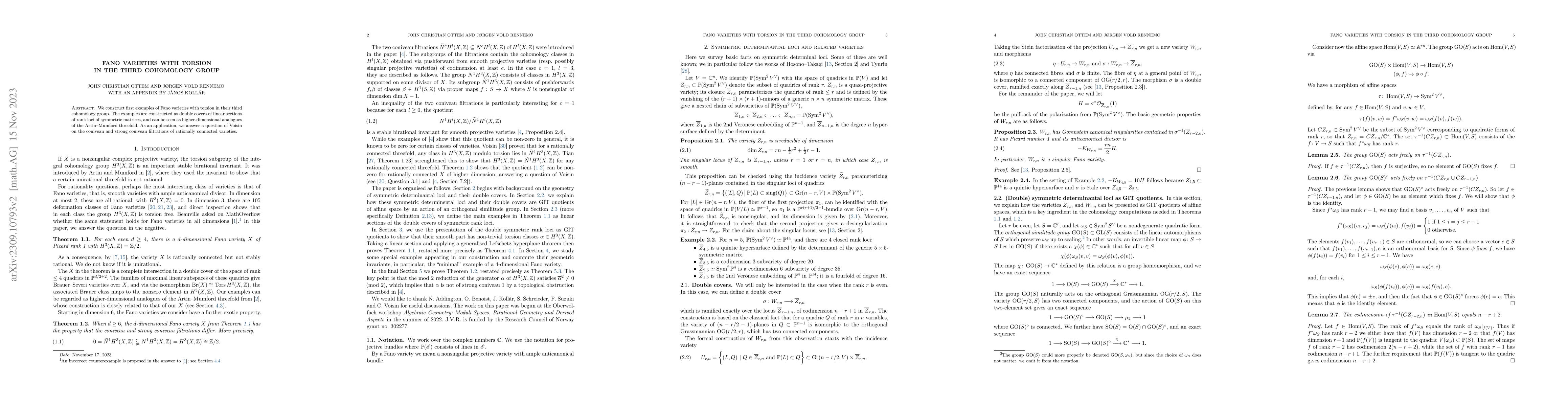 Thumbnail for Fano varieties with torsion in the third cohomology group