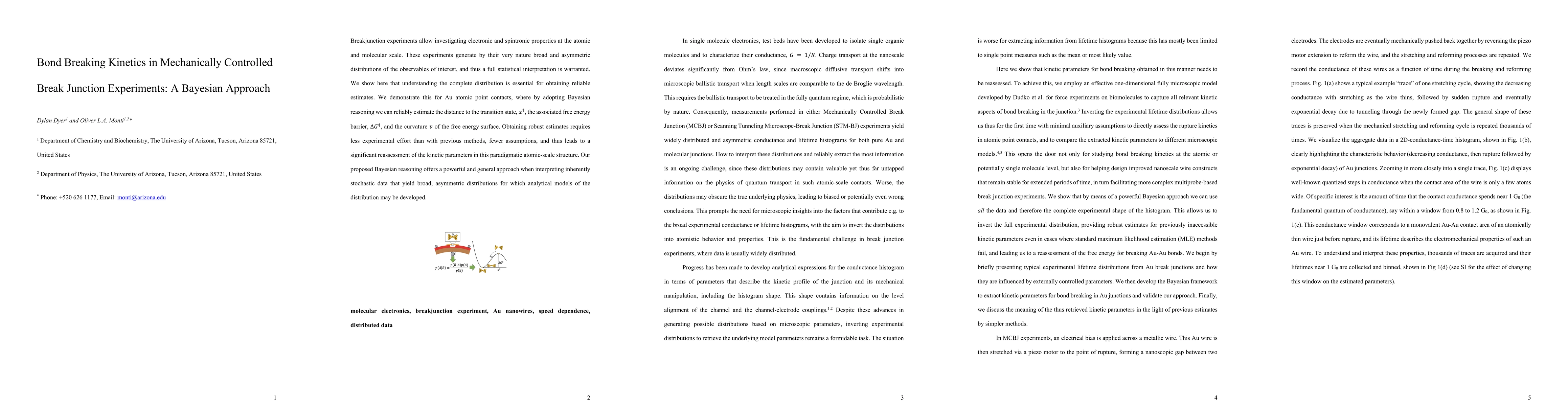 Thumbnail for Bond Breaking Kinetics in Mechanically Controlled Break Junction
  Experiments: A Bayesian Approach