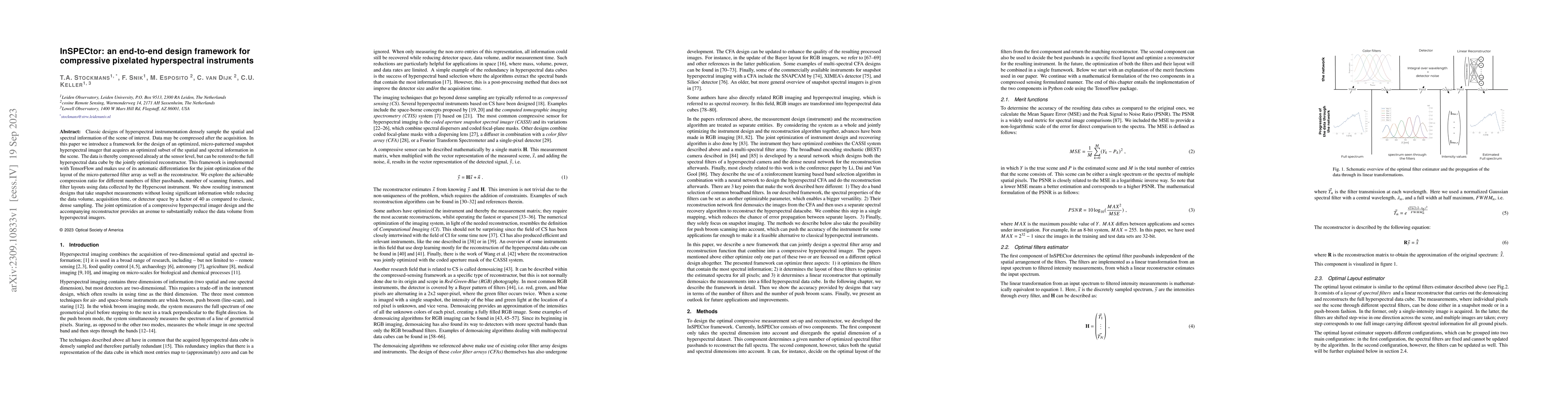 Thumbnail for InSPECtor: an end-to-end design framework for compressive pixelated
  hyperspectral instruments
