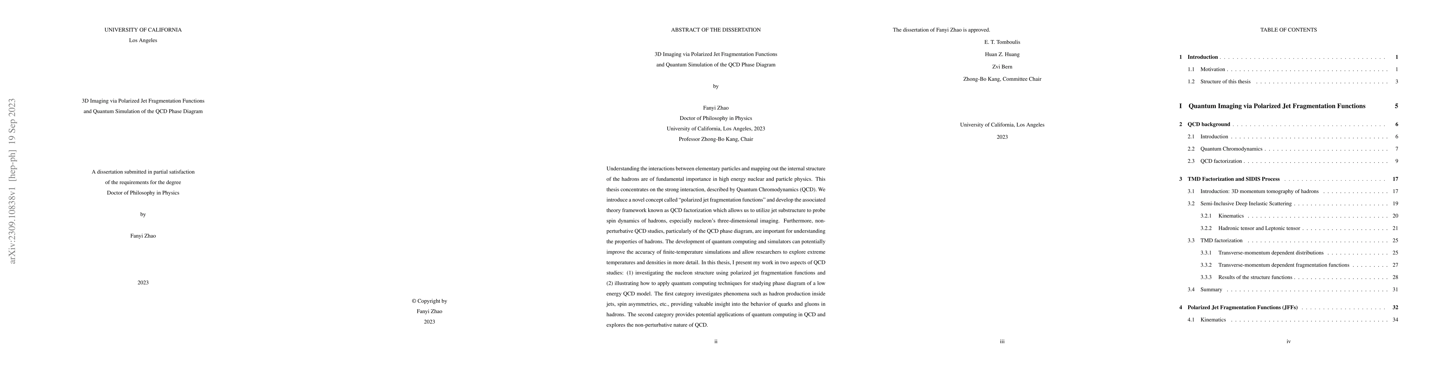 Thumbnail for 3D Imaging via Polarized Jet Fragmentation Functions and Quantum
  Simulation of the QCD Phase Diagram