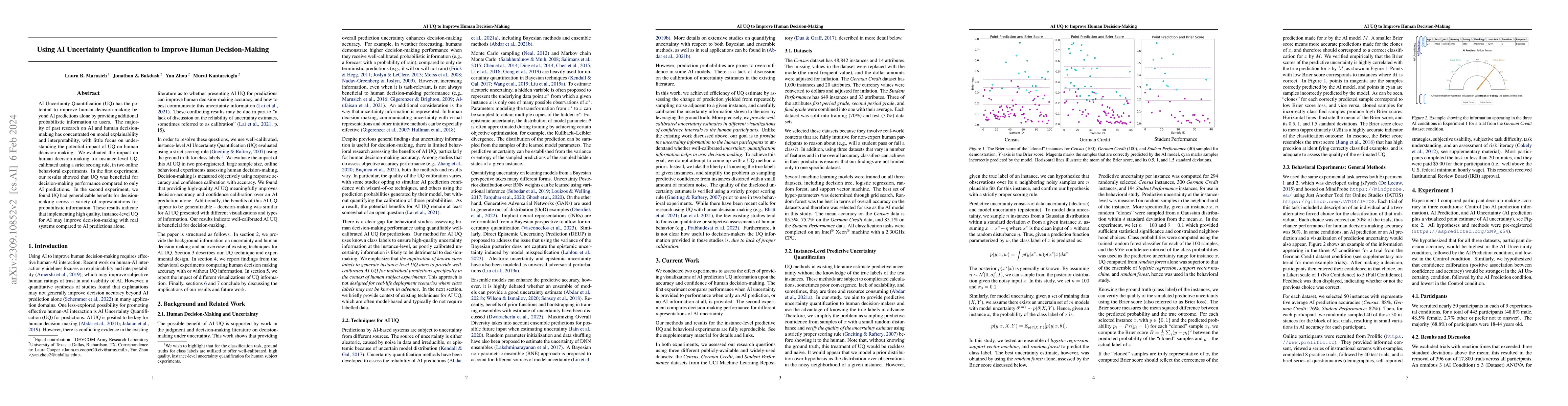 Thumbnail for Using AI Uncertainty Quantification to Improve Human Decision-Making