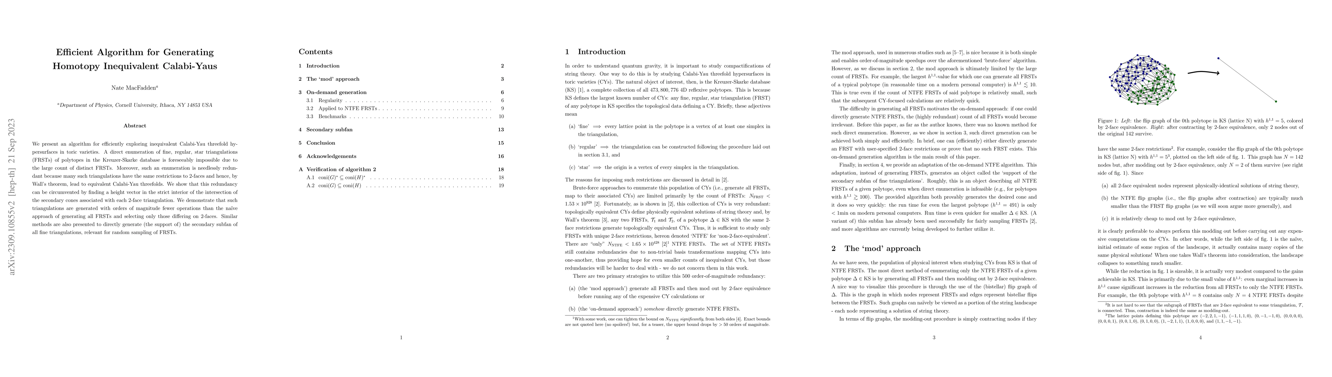 Thumbnail for Efficient Algorithm for Generating Homotopy Inequivalent Calabi-Yaus