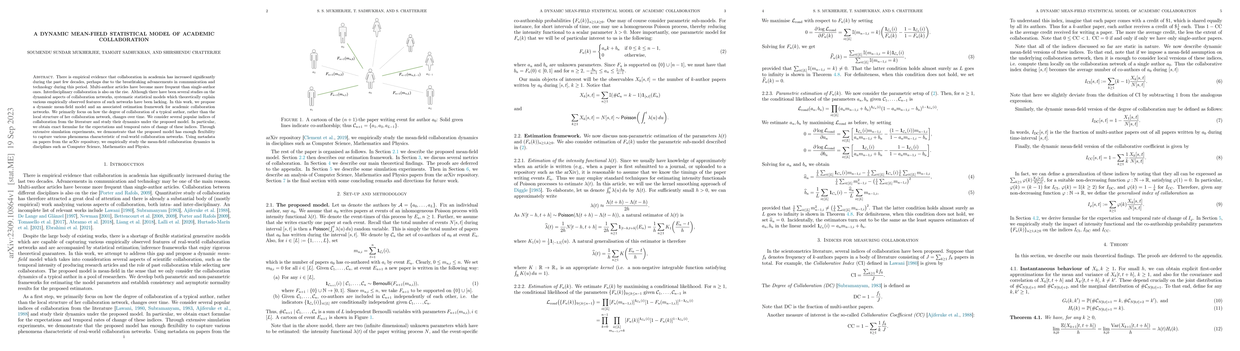 Thumbnail for A dynamic mean-field statistical model of academic collaboration