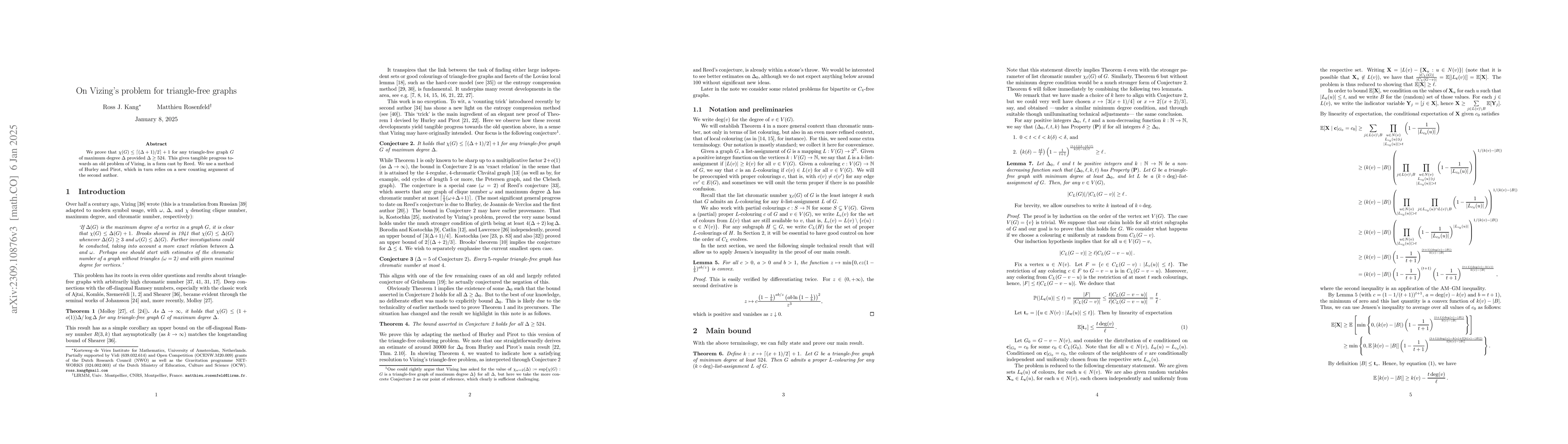 Thumbnail for On Vizing's problem for triangle-free graphs