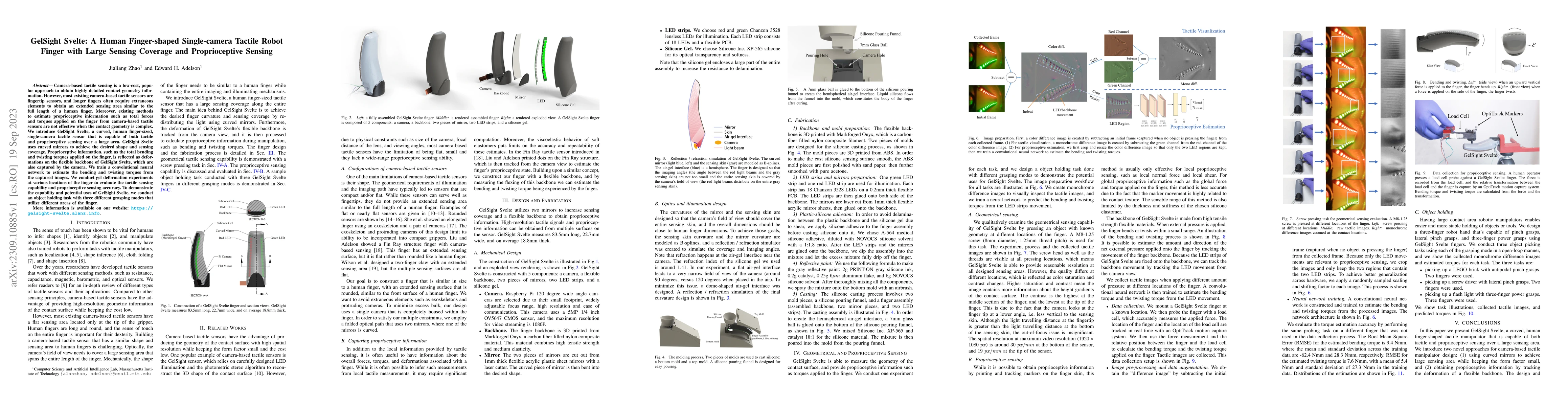Thumbnail for GelSight Svelte: A Human Finger-shaped Single-camera Tactile Robot
  Finger with Large Sensing Coverage and Proprioceptive Sensing