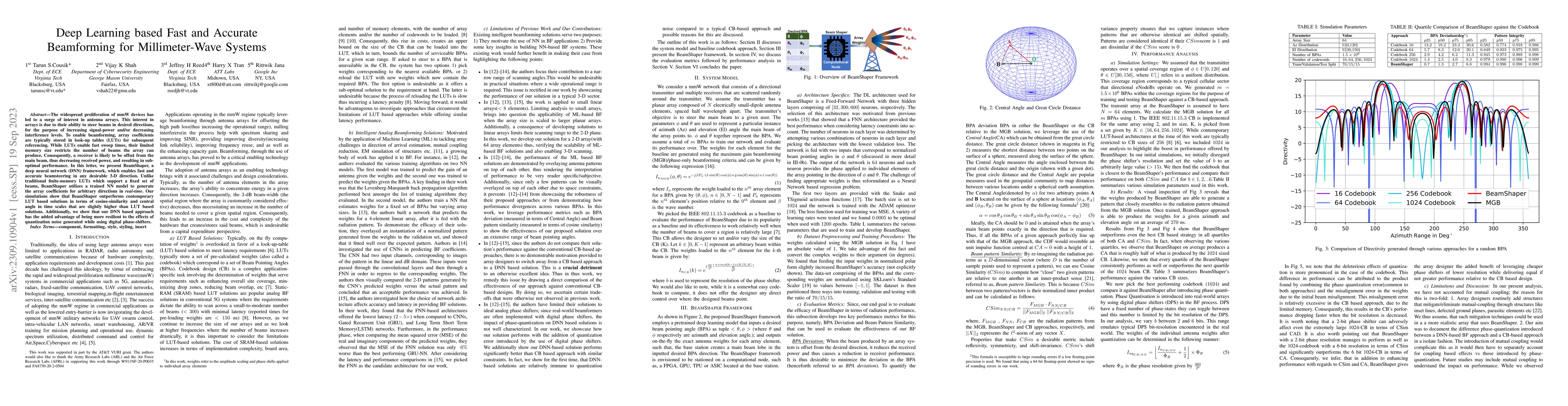 Thumbnail for Deep Learning based Fast and Accurate Beamforming for Millimeter-Wave
  Systems