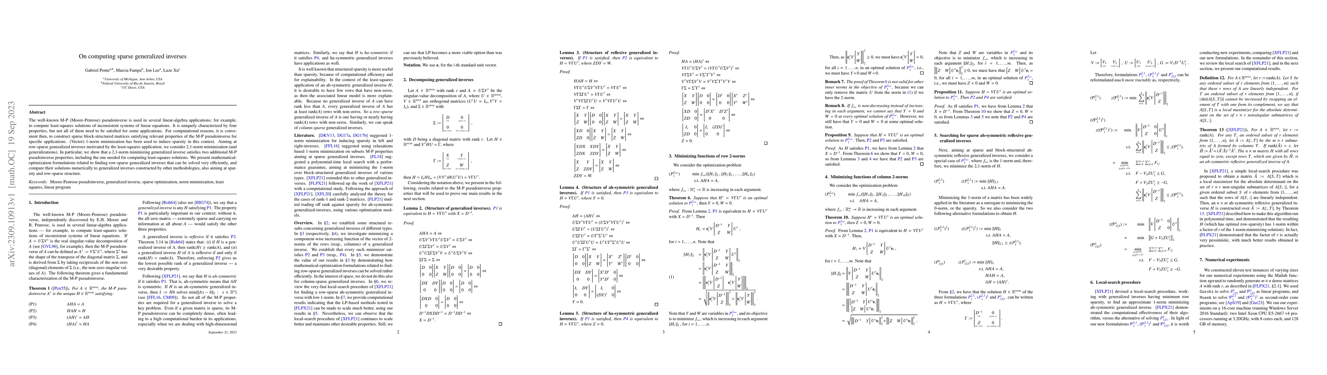 Thumbnail for On computing sparse generalized inverses