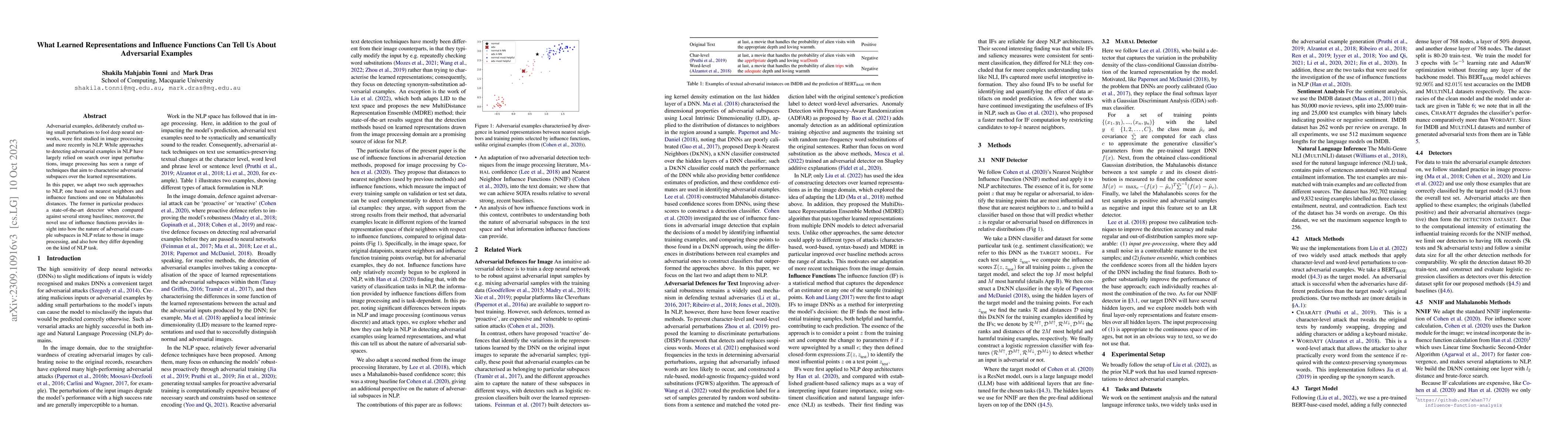 Thumbnail for What Learned Representations and Influence Functions Can Tell Us About
  Adversarial Examples