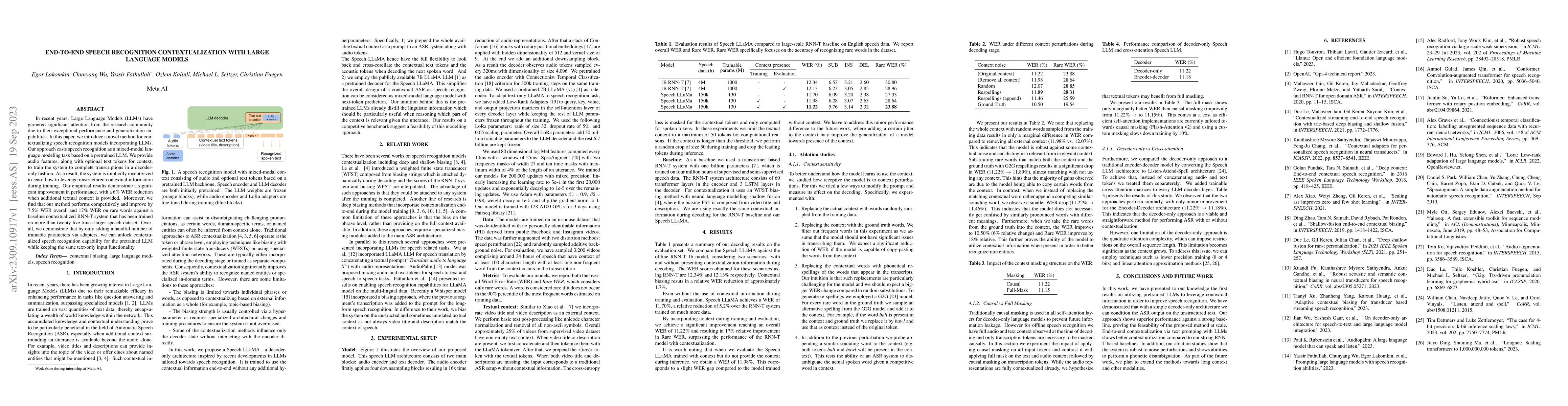 Thumbnail for End-to-End Speech Recognition Contextualization with Large Language
  Models