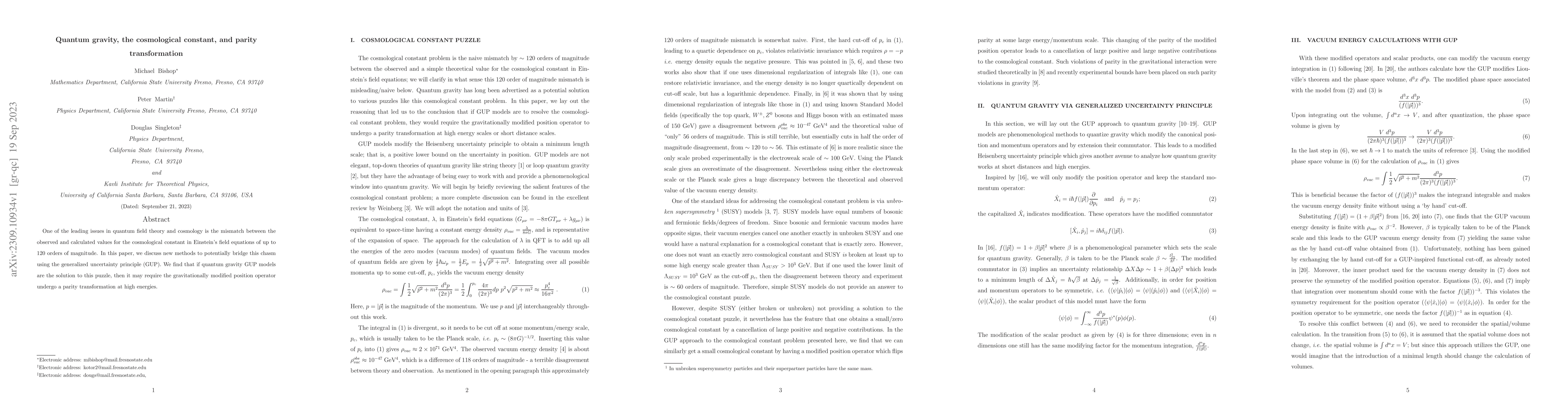 Thumbnail for Quantum gravity, the cosmological constant, and parity transformation