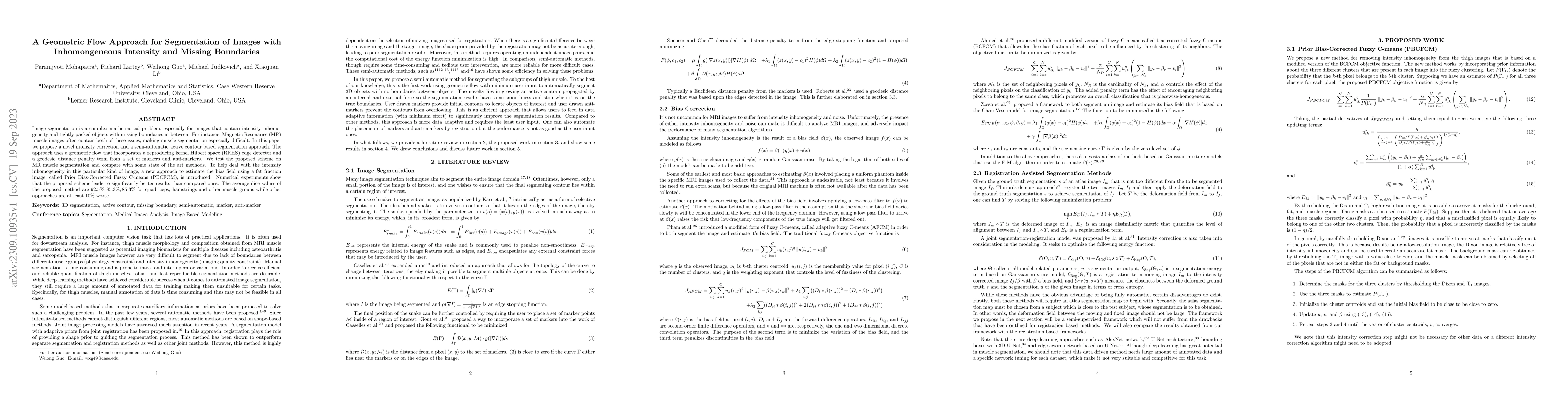 Thumbnail for A Geometric Flow Approach for Segmentation of Images with Inhomongeneous
  Intensity and Missing Boundaries