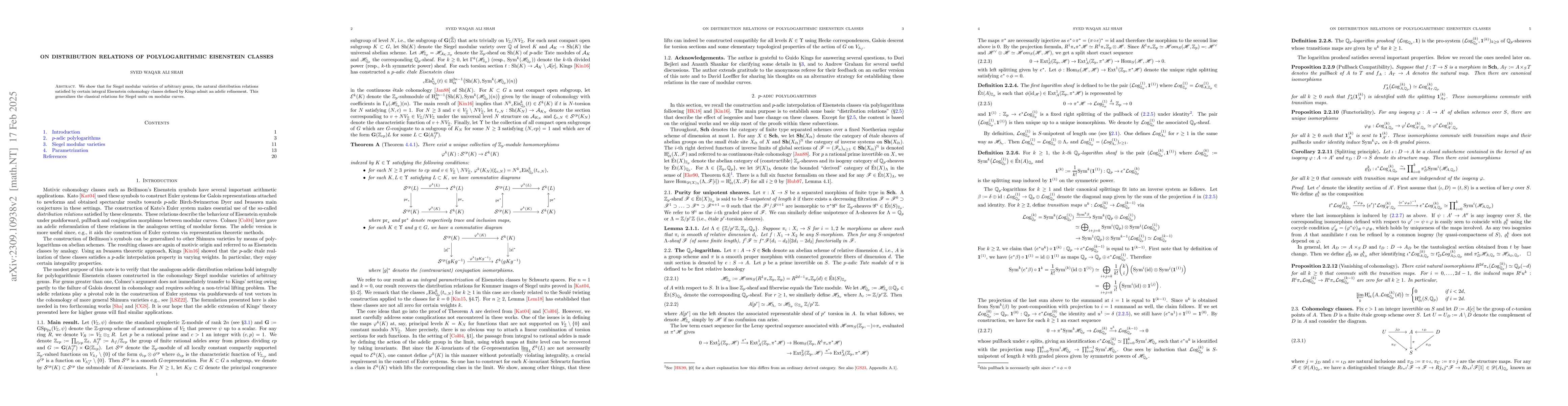 Thumbnail for On distribution relations of polylogarithmic Eisenstein classes
