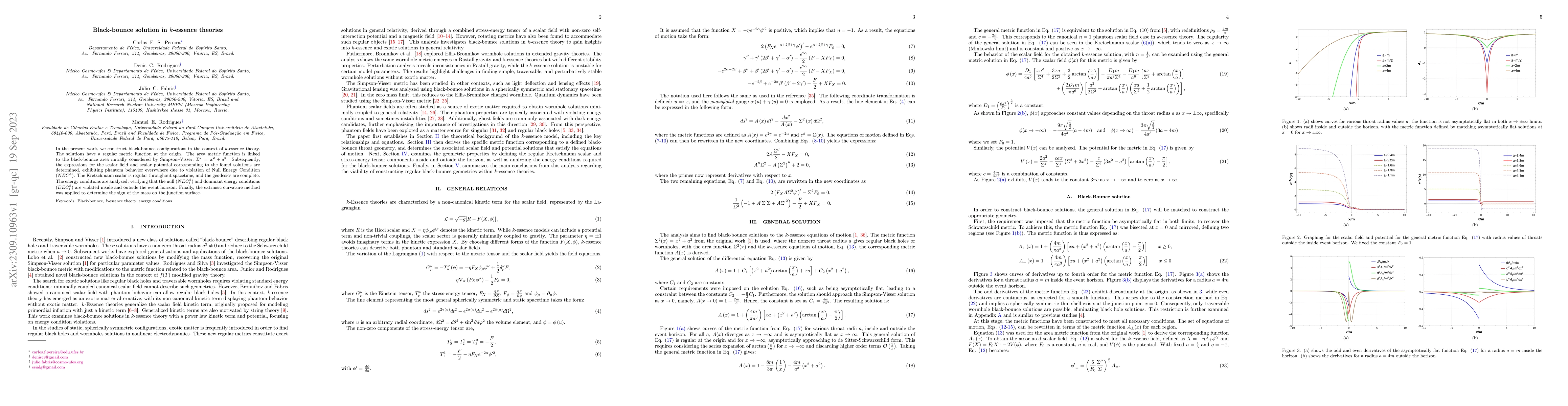 Thumbnail for Black-bounce solution in $k$-essence theories