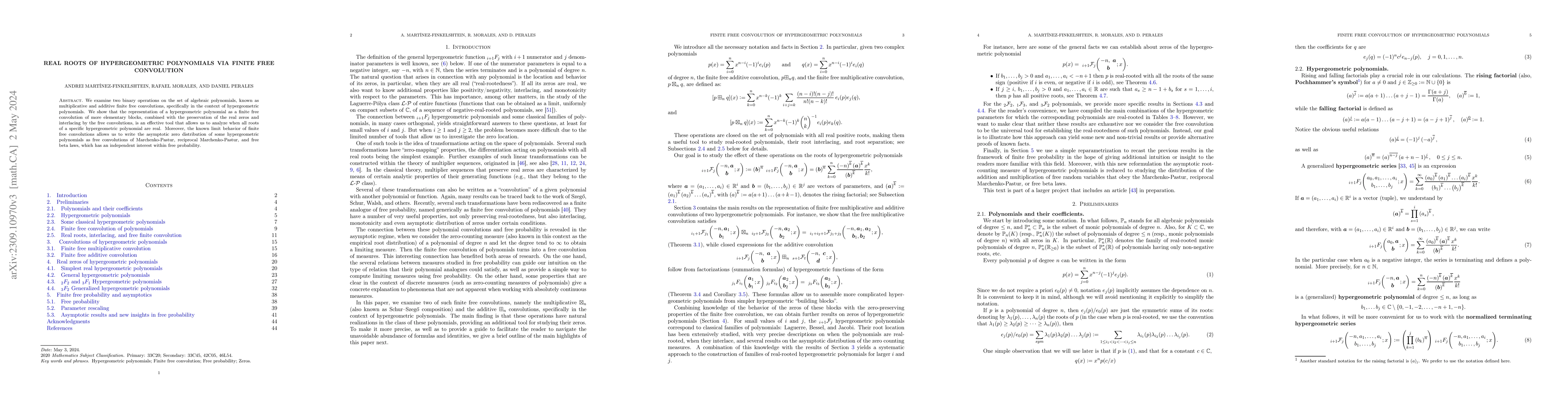 Thumbnail for Real roots of hypergeometric polynomials via finite free convolution