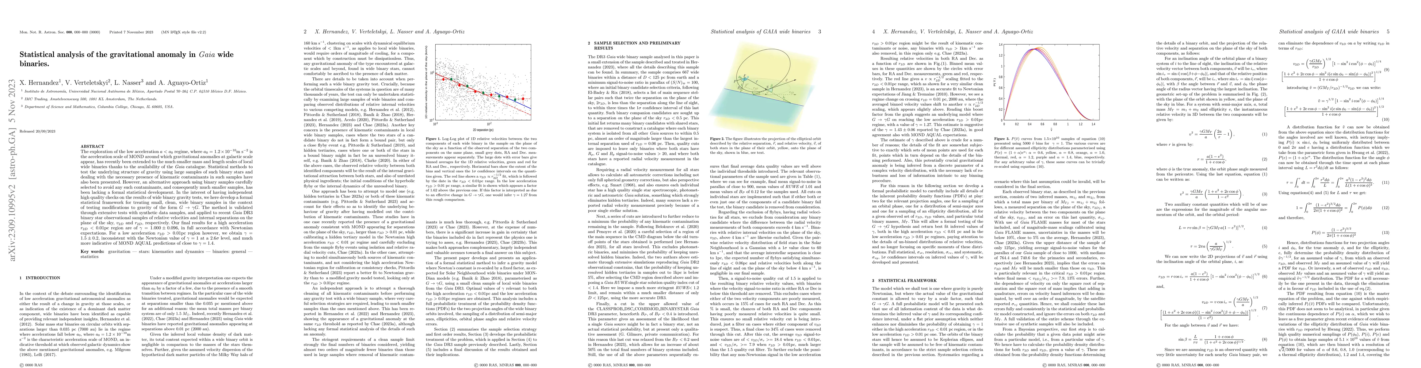 Thumbnail for Statistical analysis of the gravitational anomaly in {\it Gaia} wide
  binaries