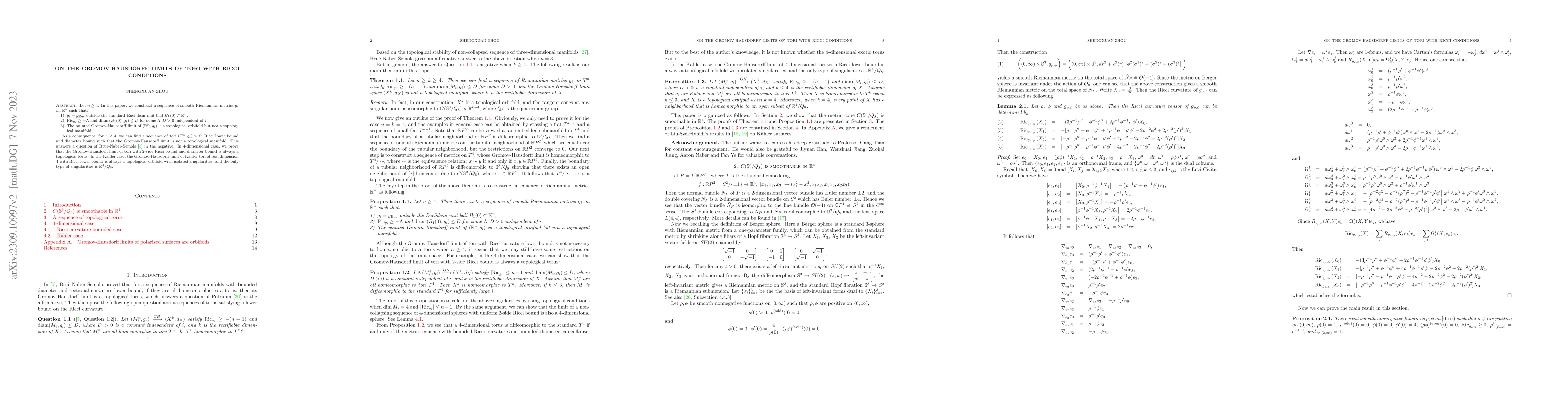Thumbnail for On the Gromov-Hausdorff limits of Tori with Ricci conditions