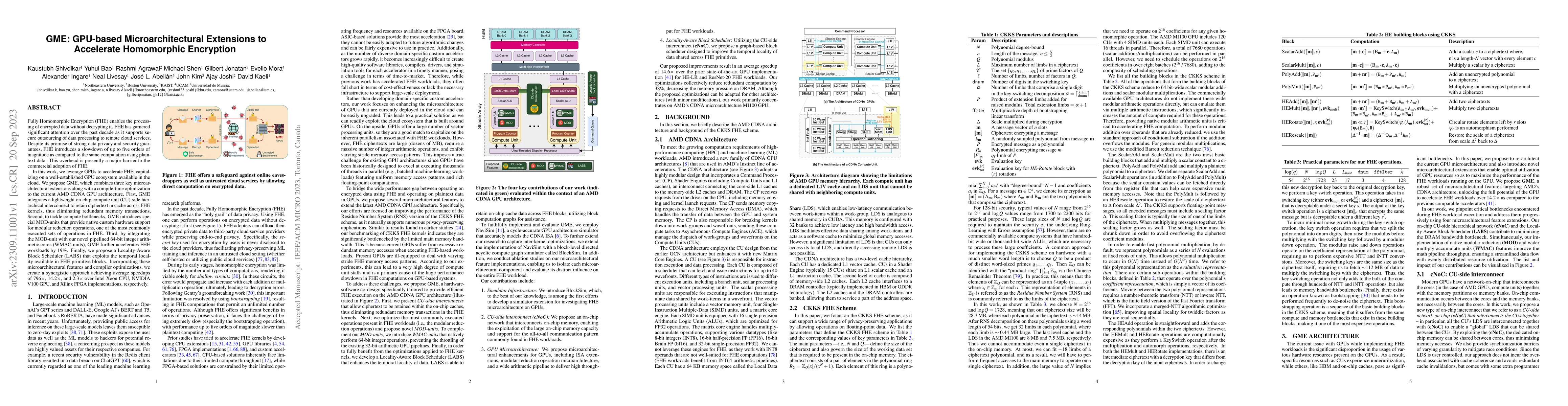 Thumbnail for GME: GPU-based Microarchitectural Extensions to Accelerate Homomorphic
  Encryption