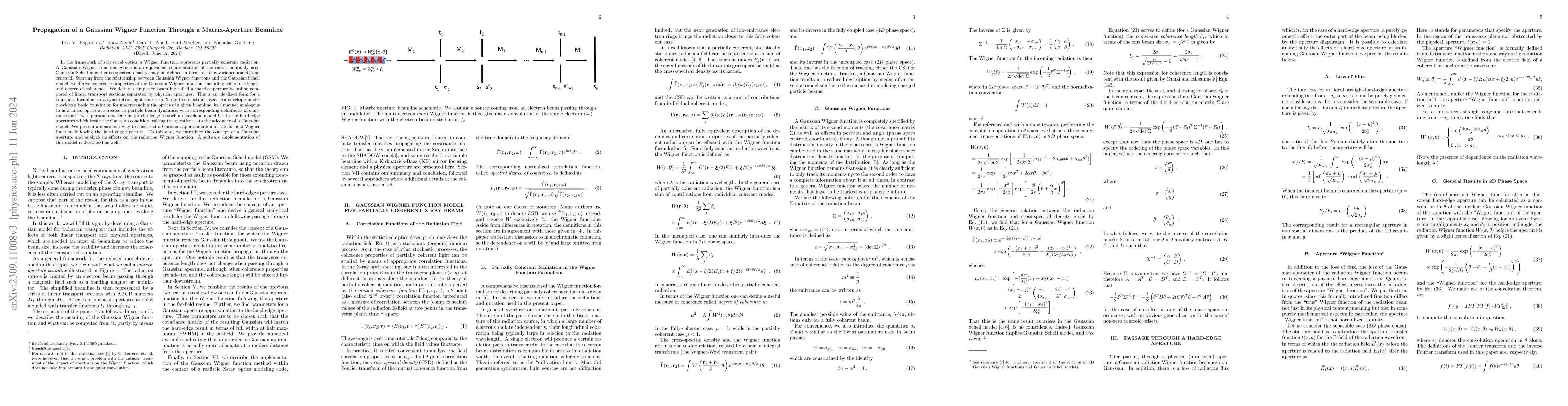 Thumbnail for Propagation of a Gaussian Wigner Function Through a Matrix-Aperture
  Beamline