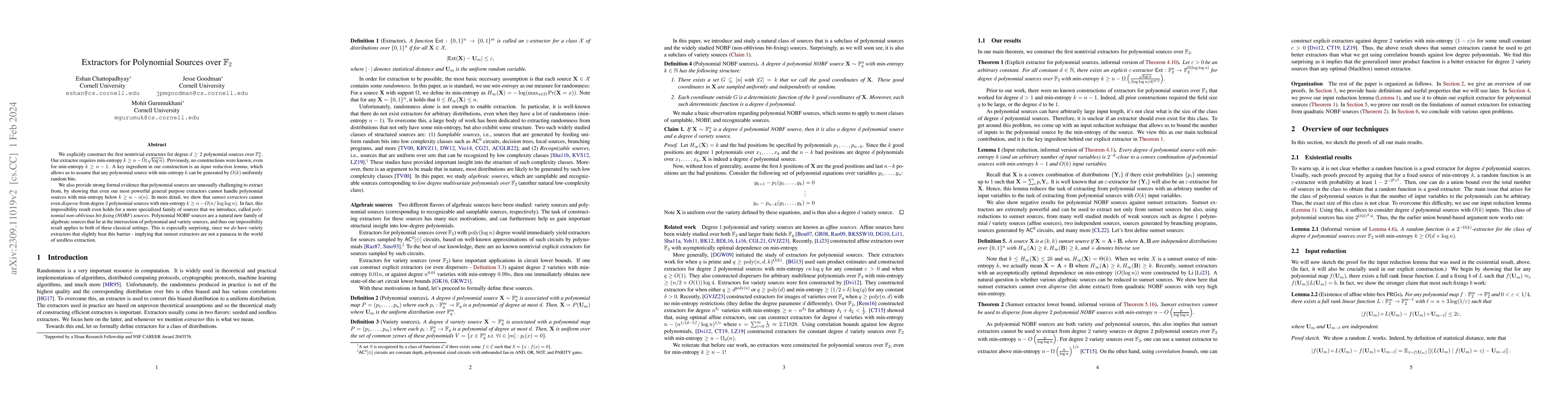 Thumbnail for Extractors for Polynomial Sources over $\mathbb{F}_2$