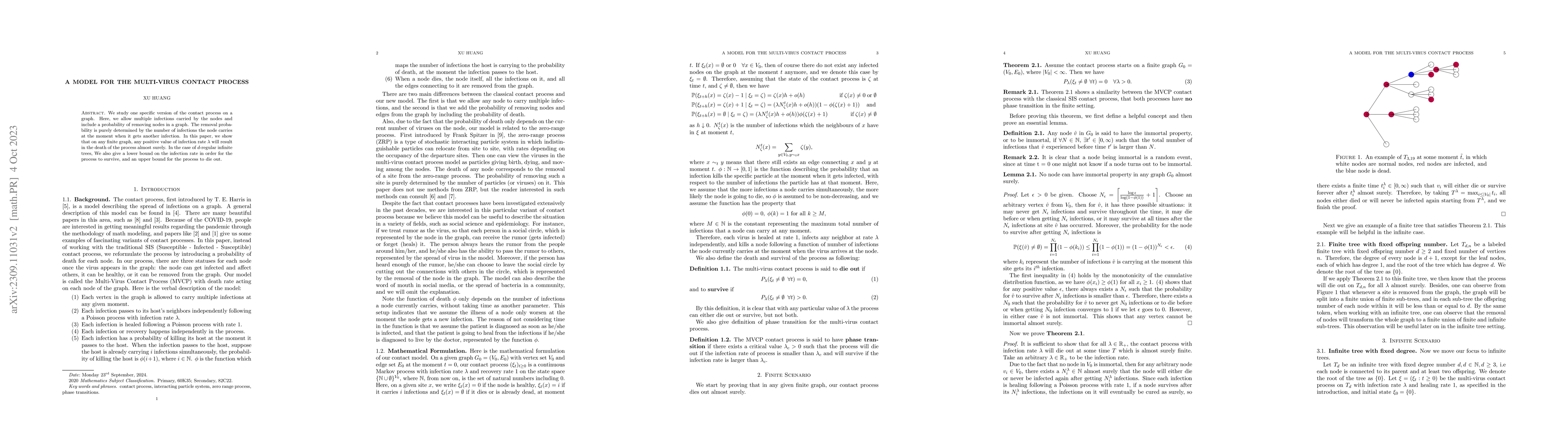 Thumbnail for A Model for the Multi-Virus Contact Process