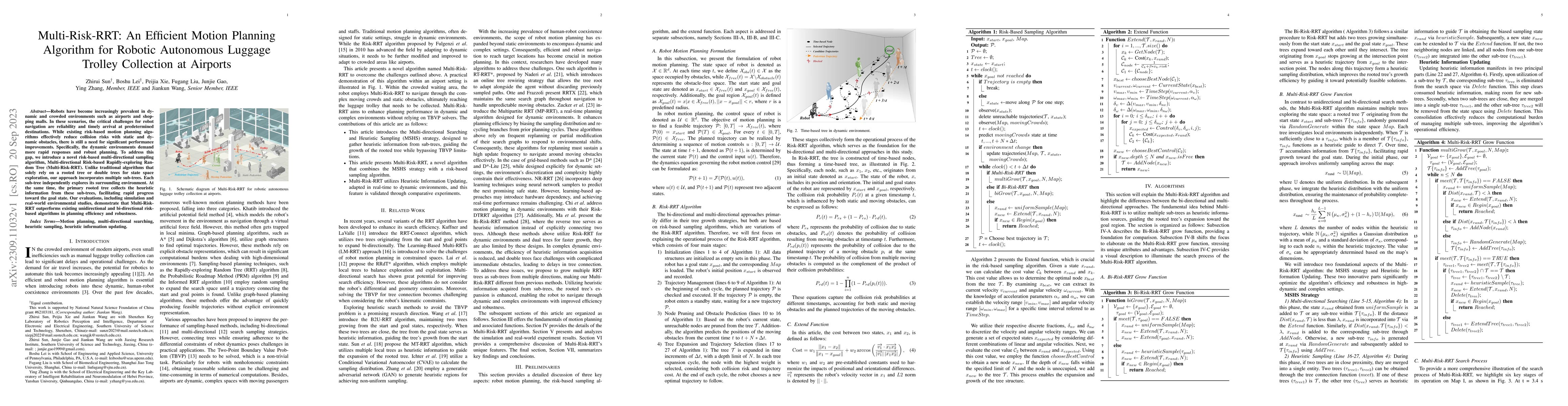 Thumbnail for Multi-Risk-RRT: An Efficient Motion Planning Algorithm for Robotic
  Autonomous Luggage Trolley Collection at Airports