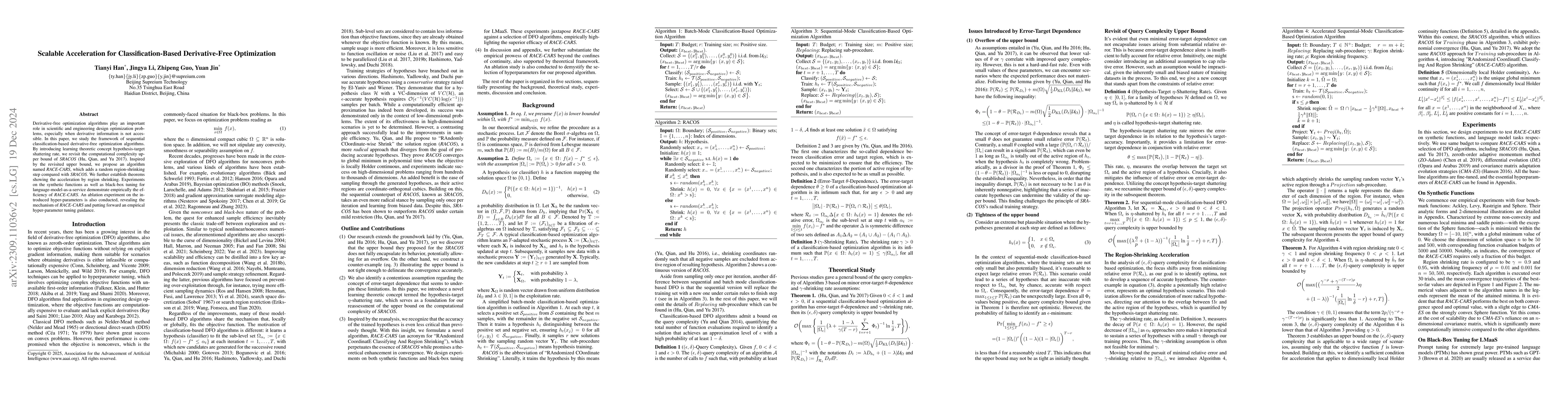 Thumbnail for A Region-Shrinking-Based Acceleration for Classification-Based
  Derivative-Free Optimization