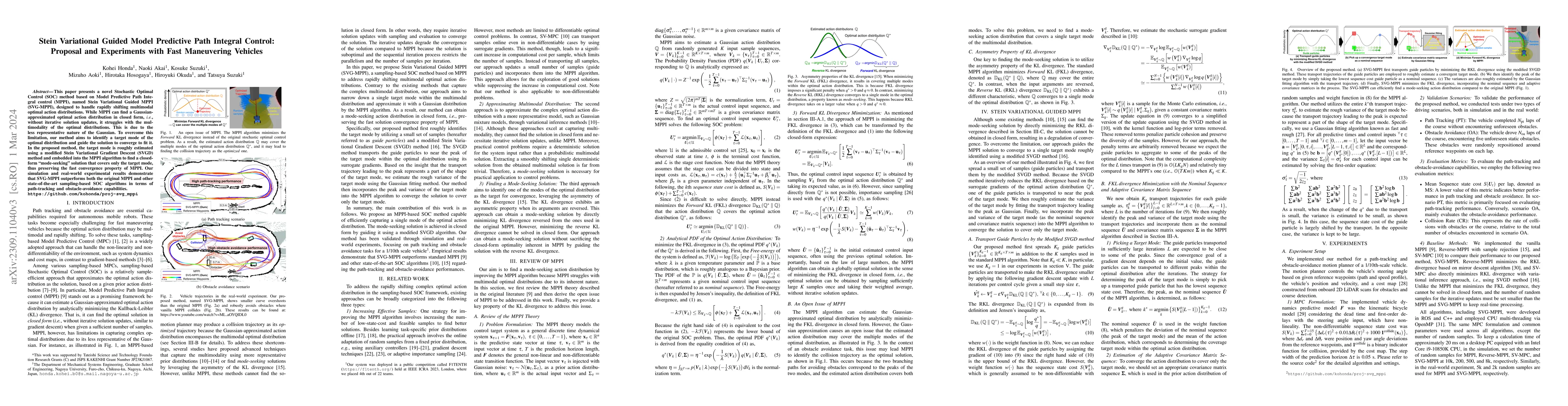 Thumbnail for Stein Variational Guided Model Predictive Path Integral Control:
  Proposal and Experiments with Fast Maneuvering Vehicles