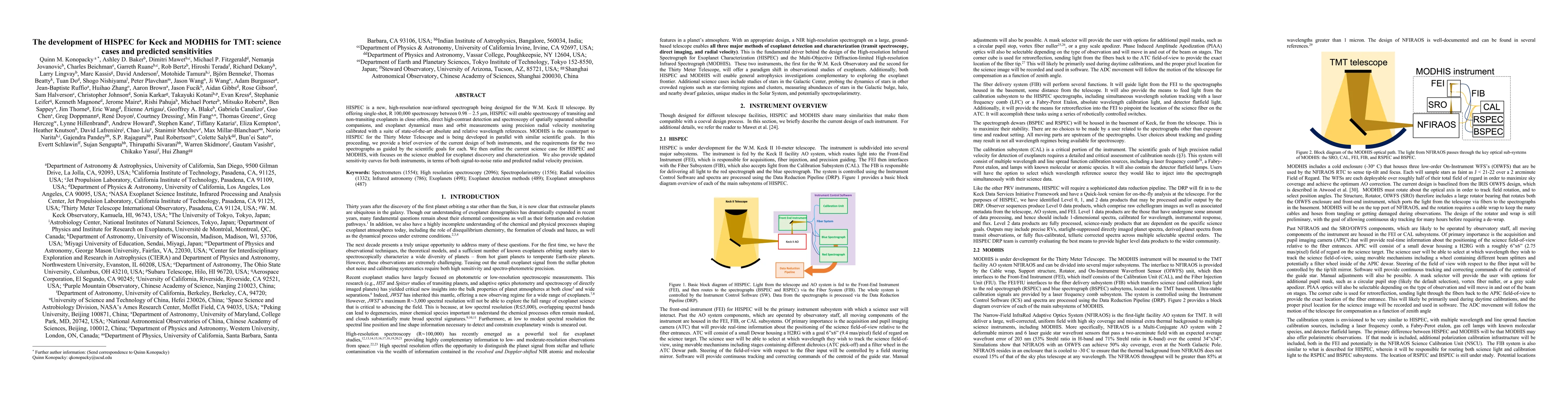 Thumbnail for The development of HISPEC for Keck and MODHIS for TMT: science cases and
  predicted sensitivities