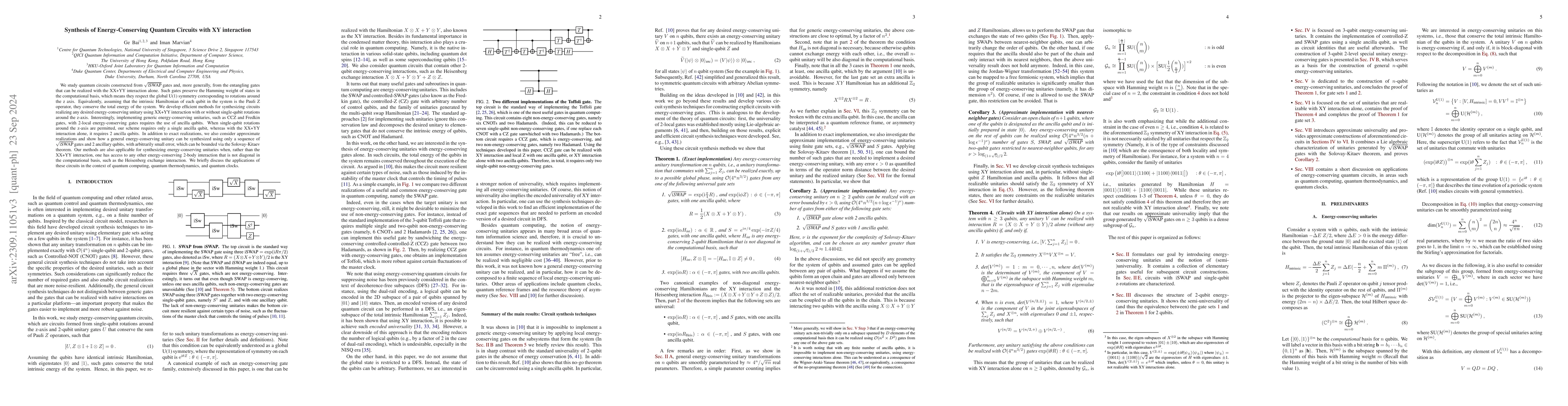Thumbnail for Synthesis of Energy-Conserving Quantum Circuits with XY interaction