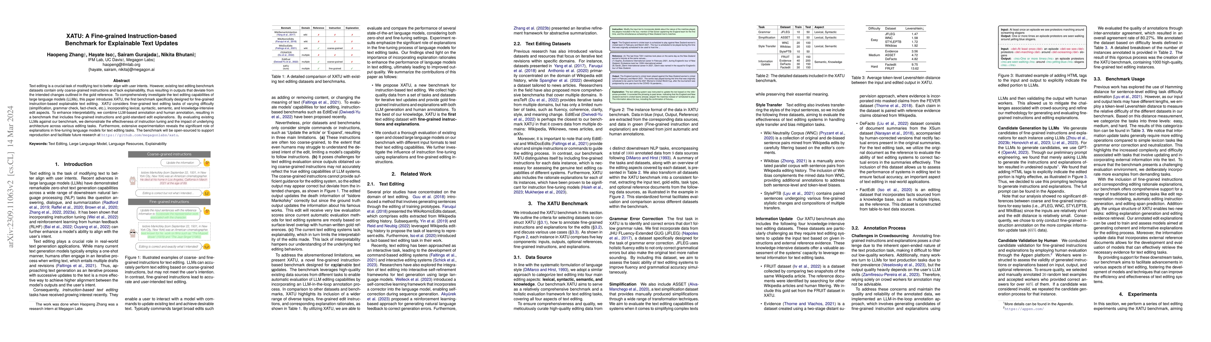Thumbnail for XATU: A Fine-grained Instruction-based Benchmark for Explainable Text
  Updates