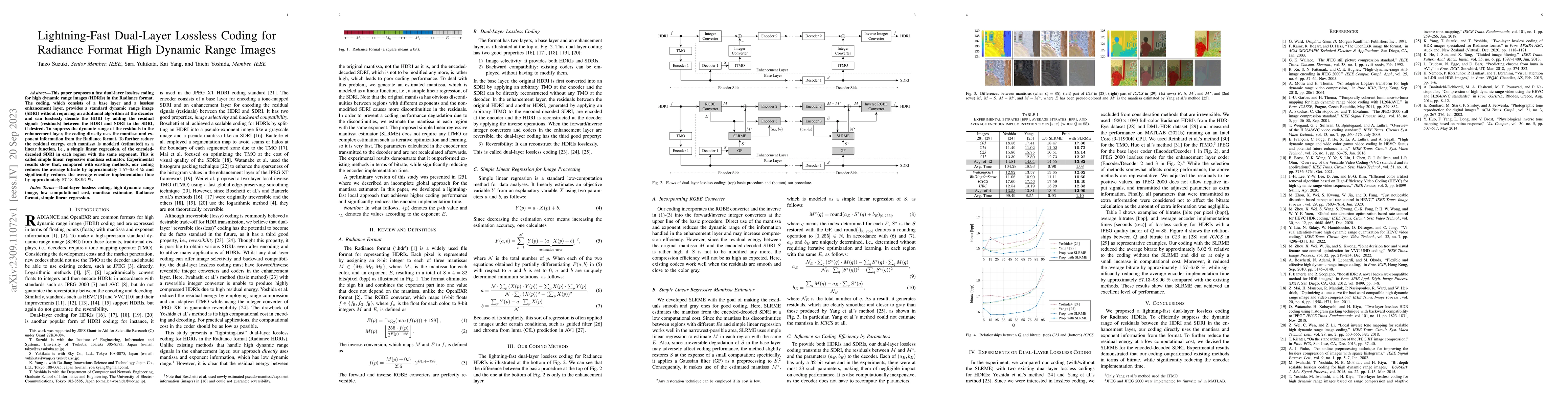 Thumbnail for Lightning-Fast Dual-Layer Lossless Coding for Radiance Format High
  Dynamic Range Images