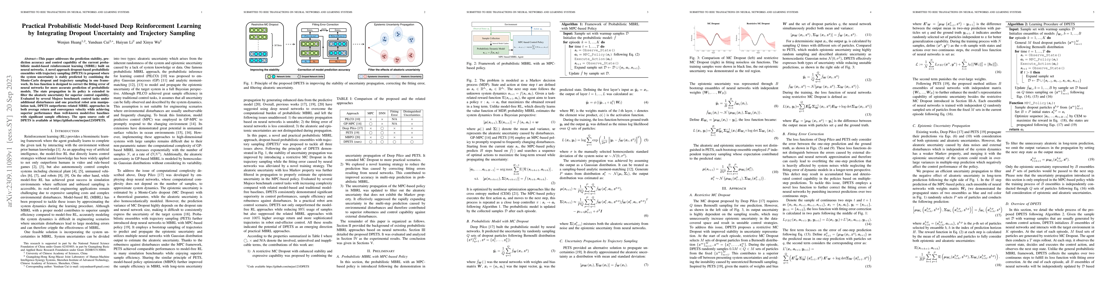 Thumbnail for Practical Probabilistic Model-based Deep Reinforcement Learning by
  Integrating Dropout Uncertainty and Trajectory Sampling