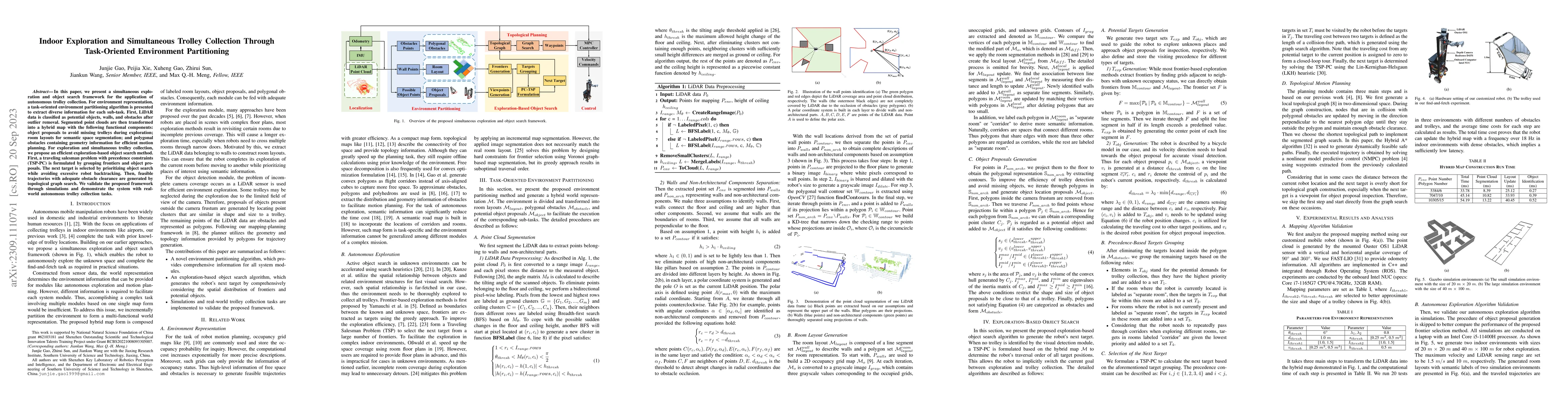 Thumbnail for Indoor Exploration and Simultaneous Trolley Collection Through
  Task-Oriented Environment Partitioning